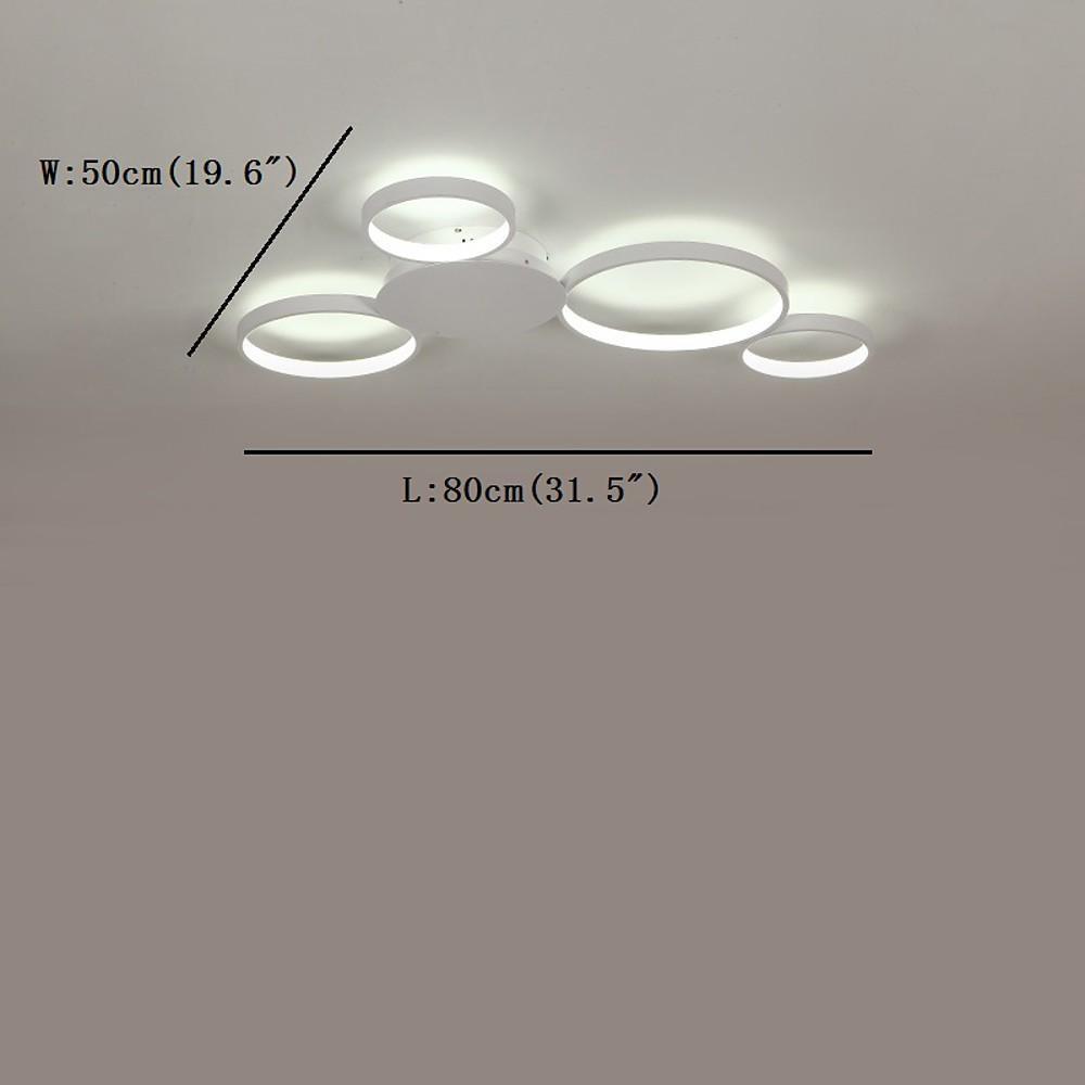 4 Circle Modern Silica Gel LED Flush Mount Ceiling Light for Living Room-Lighom
