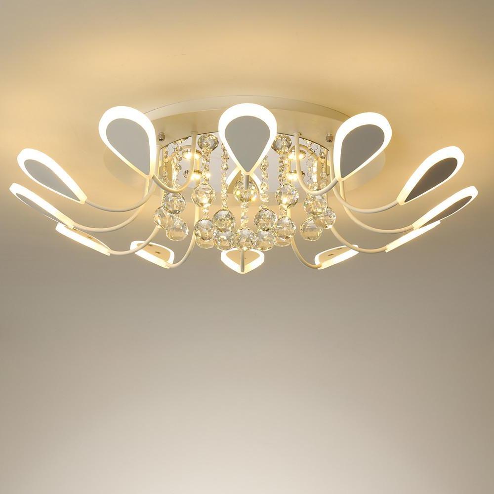 Creative Flower Shaped Dimmable LED Crystal Modern Ceiling Lights-Lighom