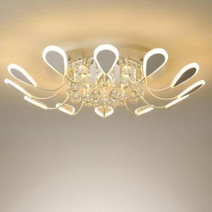 Creative Flower Shaped Dimmable LED Crystal Modern Ceiling Lights-Lighom