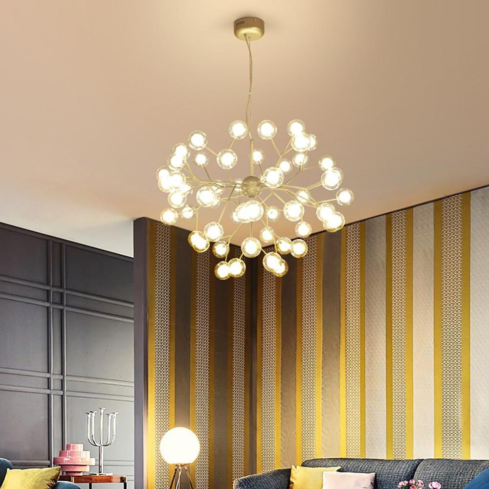 Lighom modern branch cluster black chandeliers — Warm White (3000K) / Brushed Gold