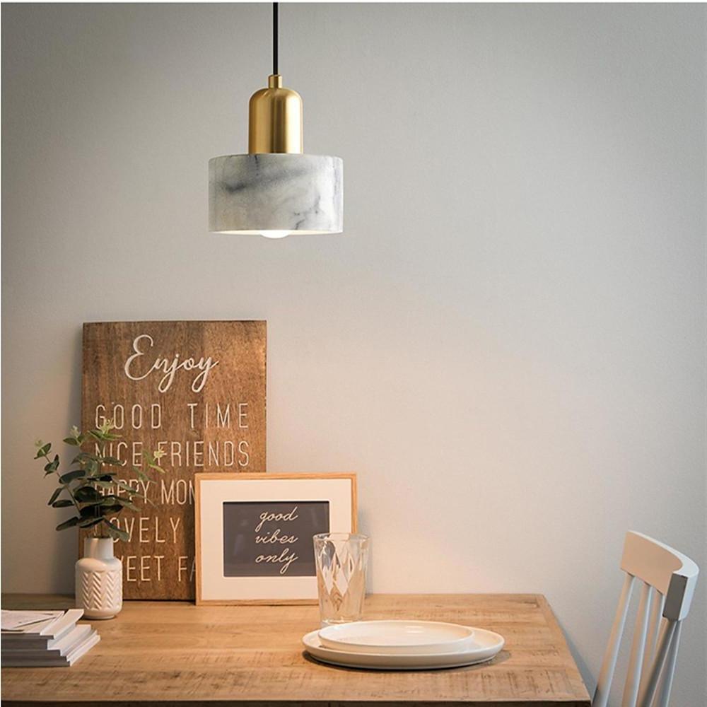 Minimalist Cylindrical Electroplated Copper LED Modern Pendant Lighting-Lighom