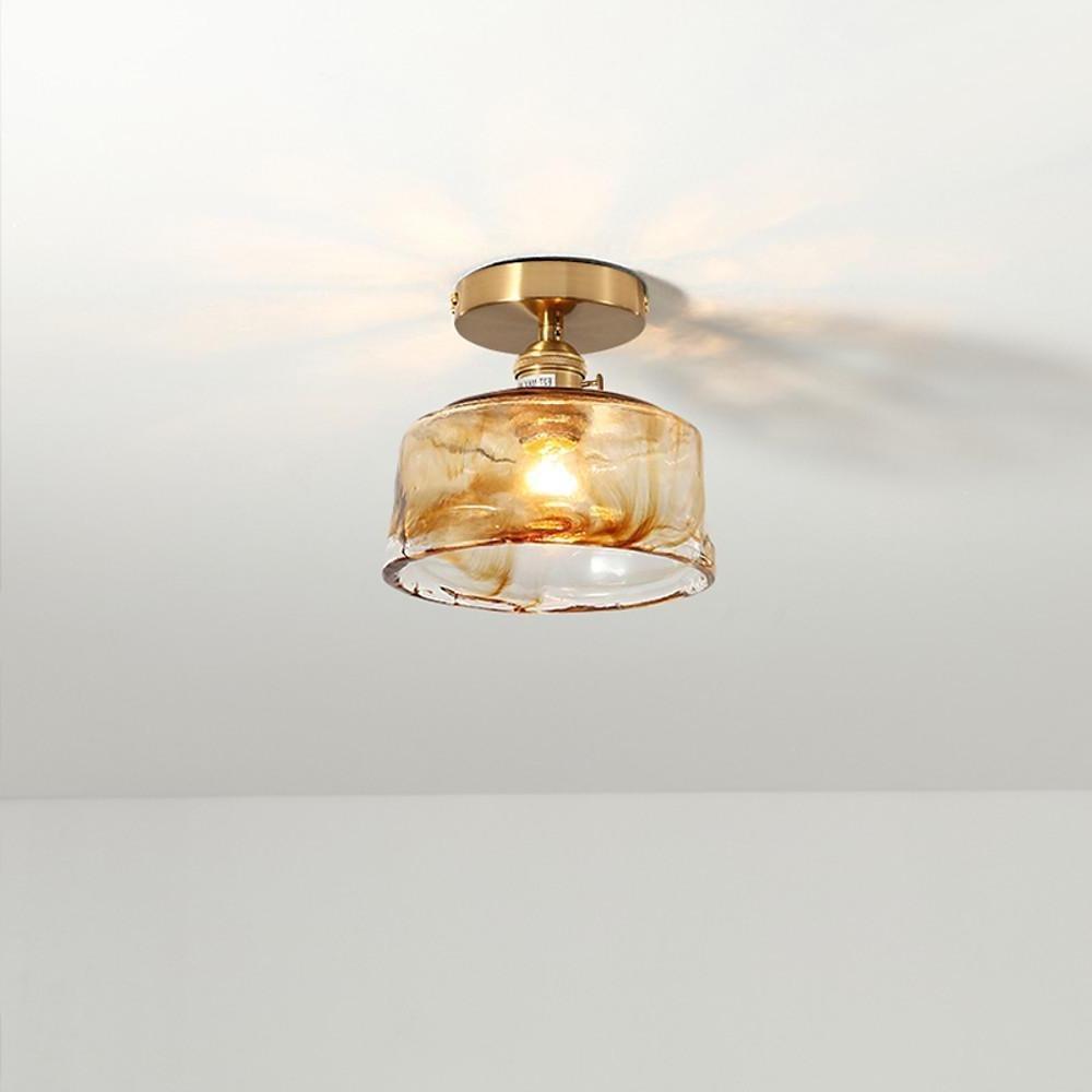Creative Glass Lantern LED Electroplated Modern Pendant Light Ceiling Lights-Lighom