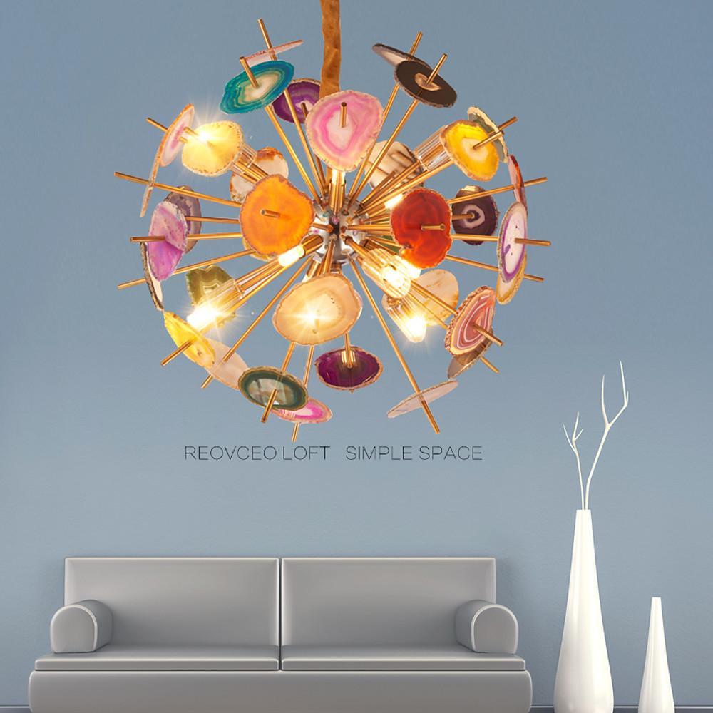 3-Light Colorful Globe LED Modern Pendant Chandelier — 12-Light