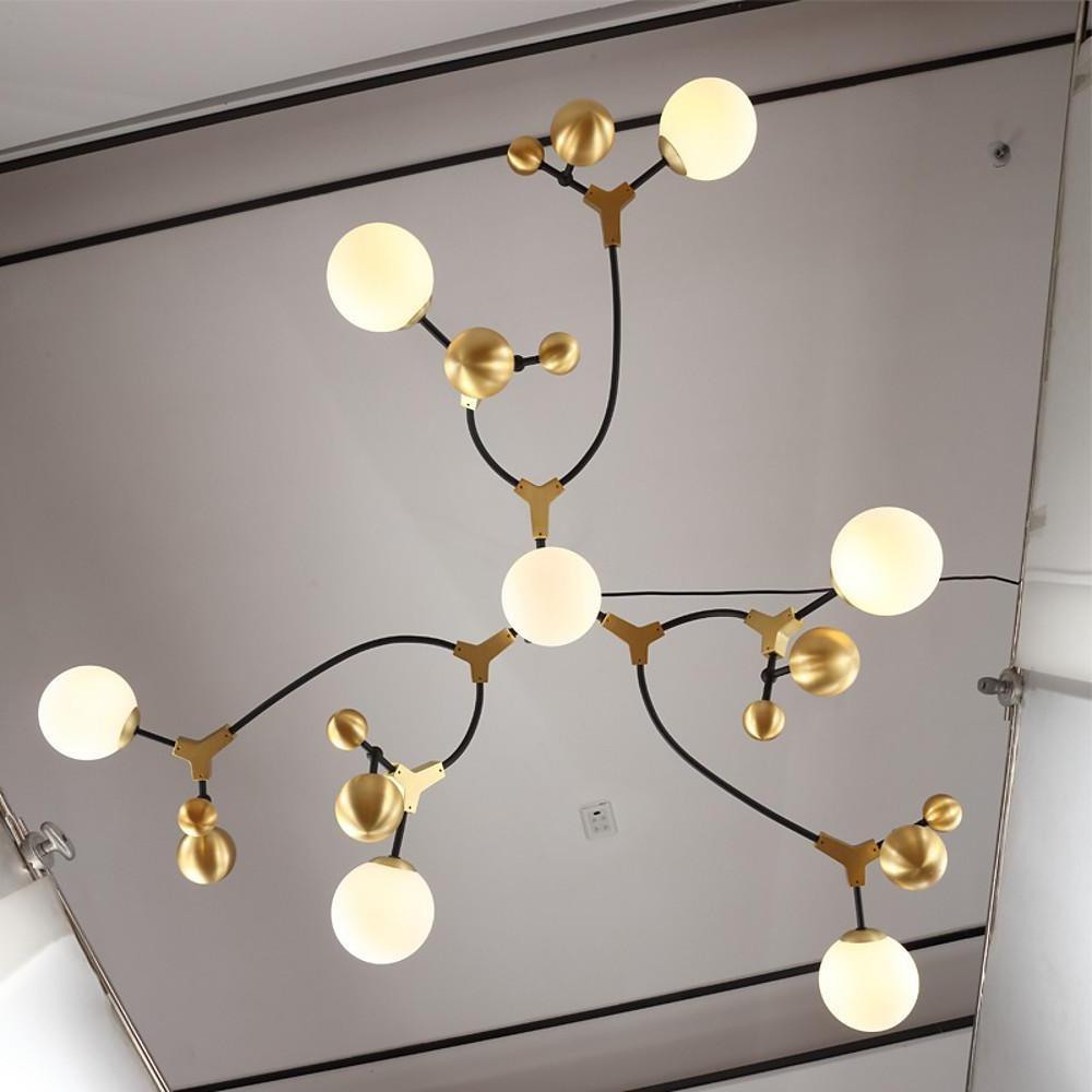 Gold Sputnik 7-Light LED Chandelier