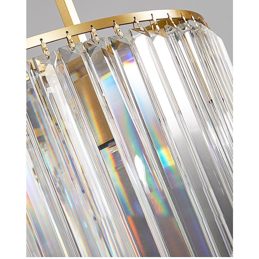 Round Crystal Copper LED Nordic Chandeliers Island Lights Pendant Light-Lighom