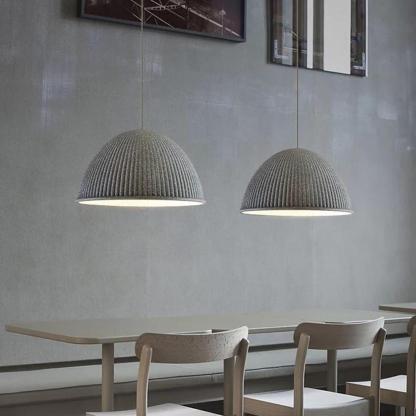 Inverted Cup Design Industrial Pendant Lighting LED Glass Metal Cement Ceiling Light-Lighom