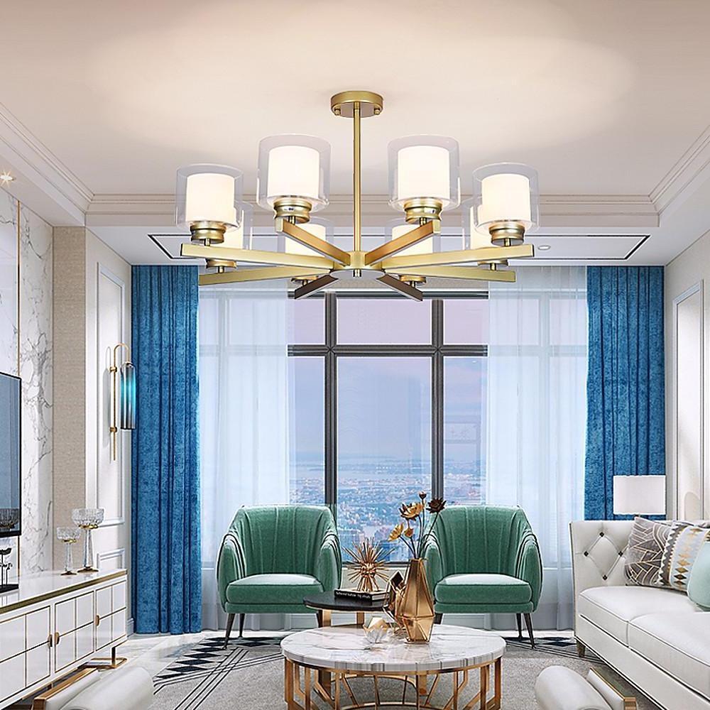 6-Light Glass Candlestick LED Chandelier
