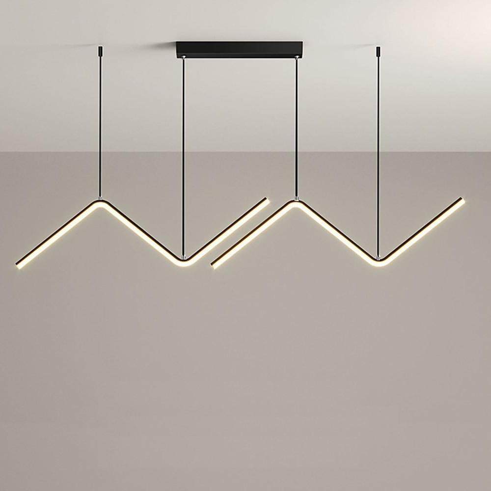 LED 2-Light Wave Dimmable Modern Kitchen Pendant Light