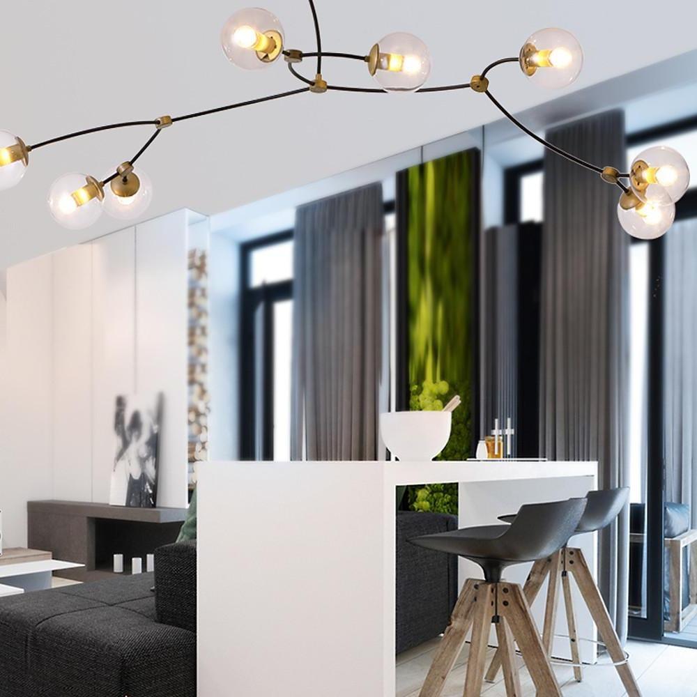 Lighom modern 8-light plated metal glass chandeliers