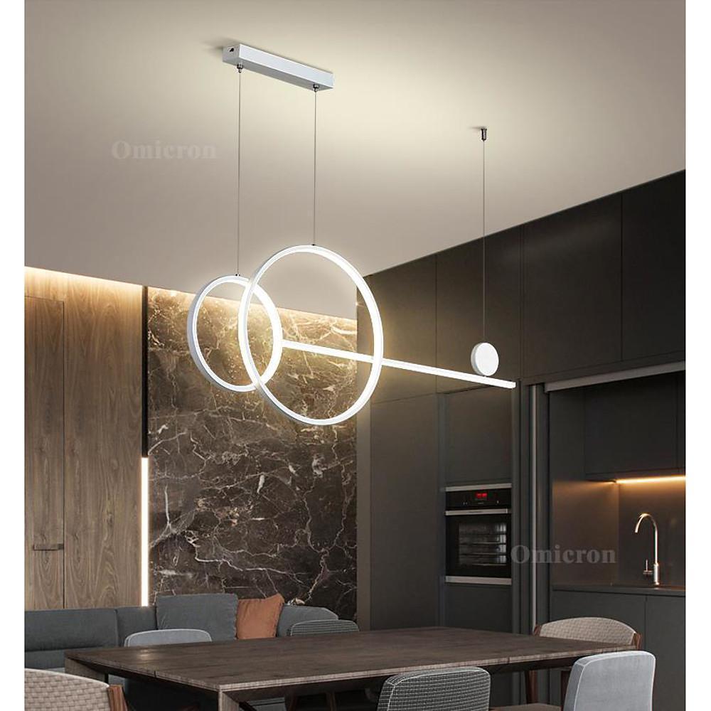 Large Small Circle With Linear Pendant Lighting Modern LED Kitchen Lighting-Lighom