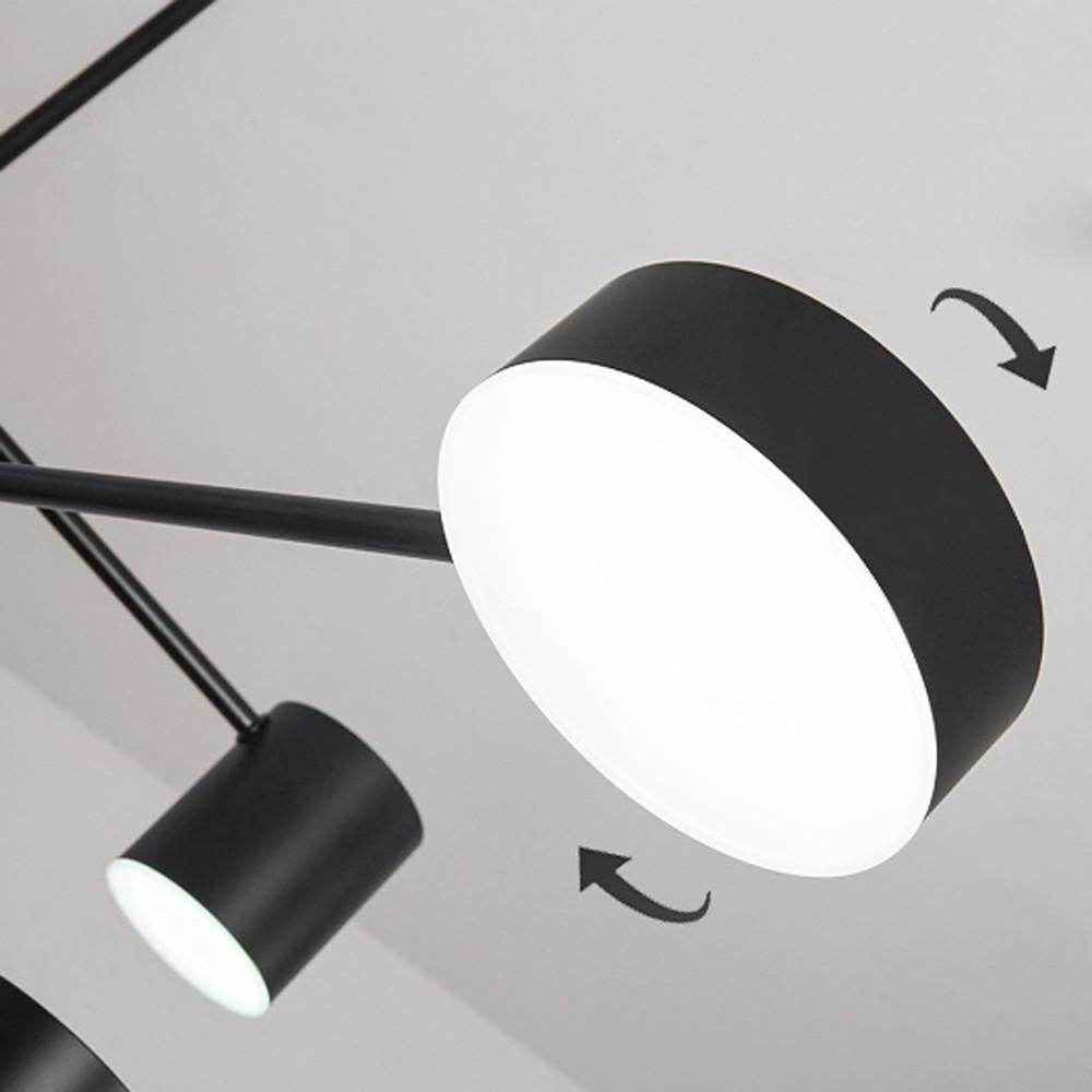Industrial Sputnik Black Modern Foyer Chandelier, 6-LED