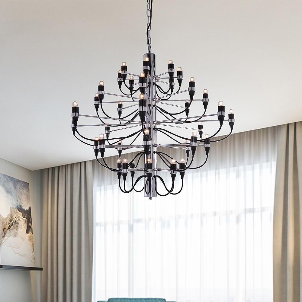 50-Light Plated Candlestick Modern Chandelier