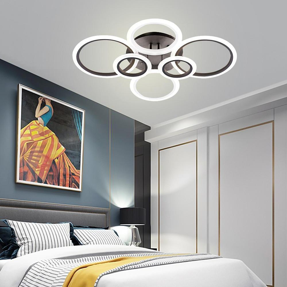 Circles Aluminum Acrylic Cluster Style Design Flush Mount Lighting LED Living Room Bedroom Ceiling Lights-Lighom