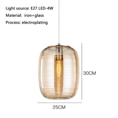 Lantern Shaped Electroplated Glass LED Modern Pendant Lighting Island Lights-Lighom