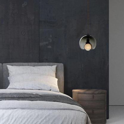 Semi Globe Electroplated Glass Metal LED Nordic Pendant Lighting-Lighom