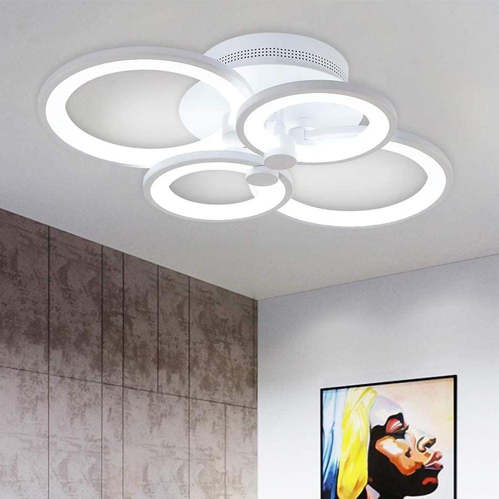 Elegant Semi Flush Mount Ceiling Lights with Unique Overlapping Rings-Lighom