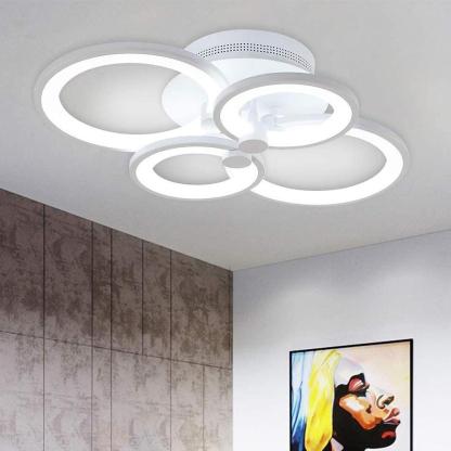 Elegant Semi Flush Mount Ceiling Lights with Unique Overlapping Rings-Lighom