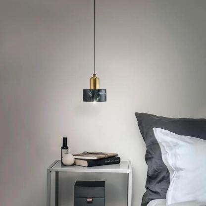 Minimalist Cylindrical Electroplated Copper LED Modern Pendant Lighting-Lighom