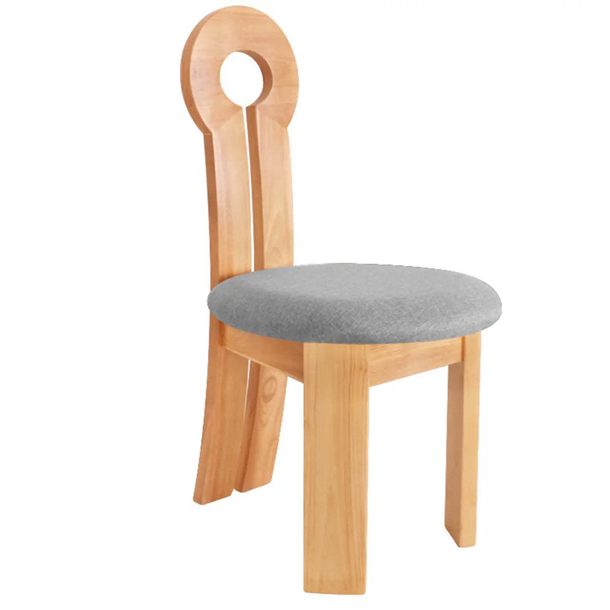 Black Key Slat Back Sherpa Curved Wood Dining Chair — White / Cherry Wood