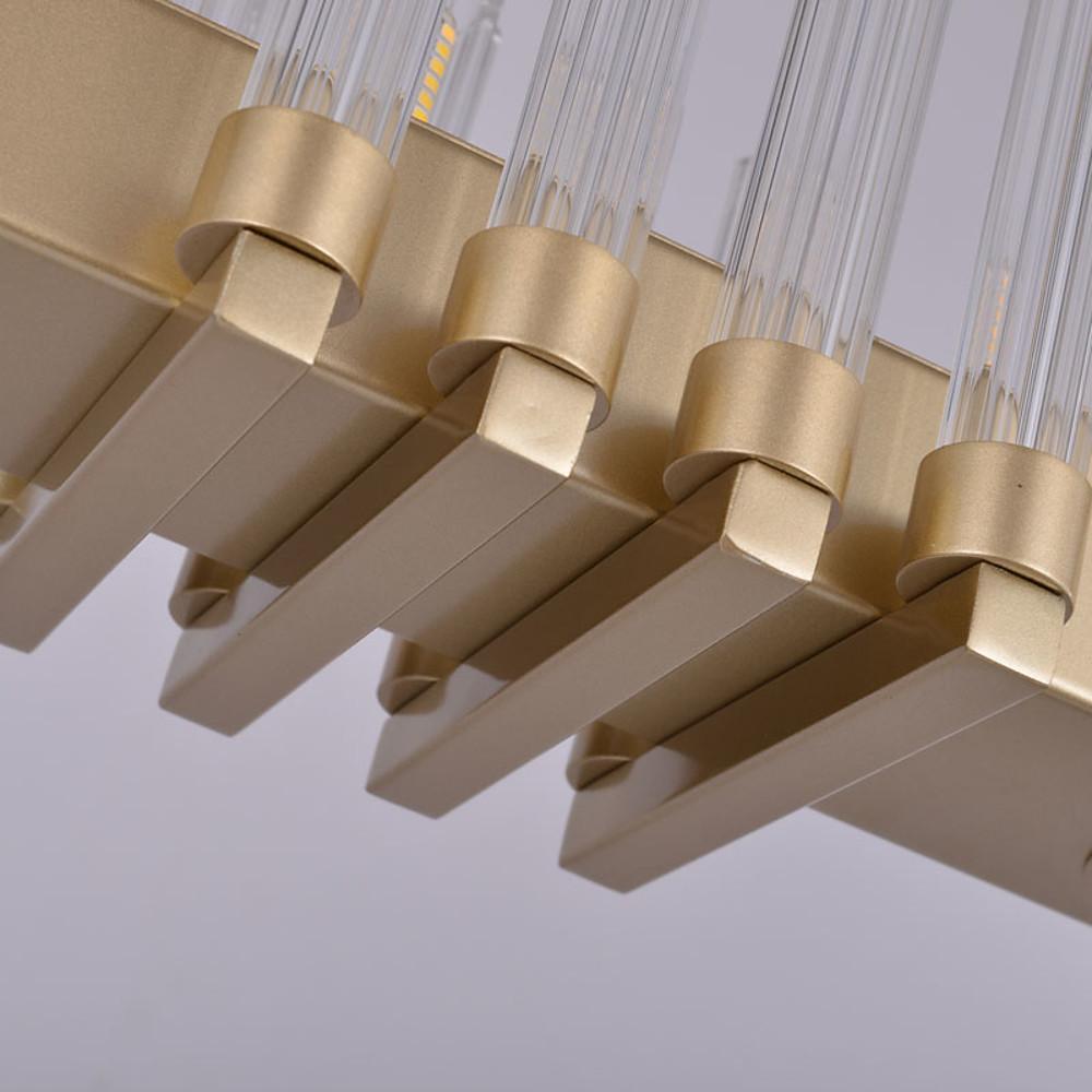Creative Linear Electroplated Metal Glass LED Modern Chandeliers Pendant Light-Lighom