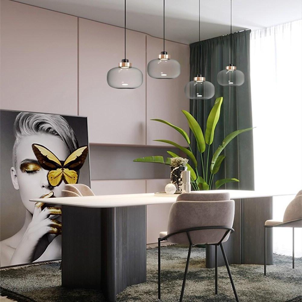Round Globe LED Nordic Glass Island Pendant
