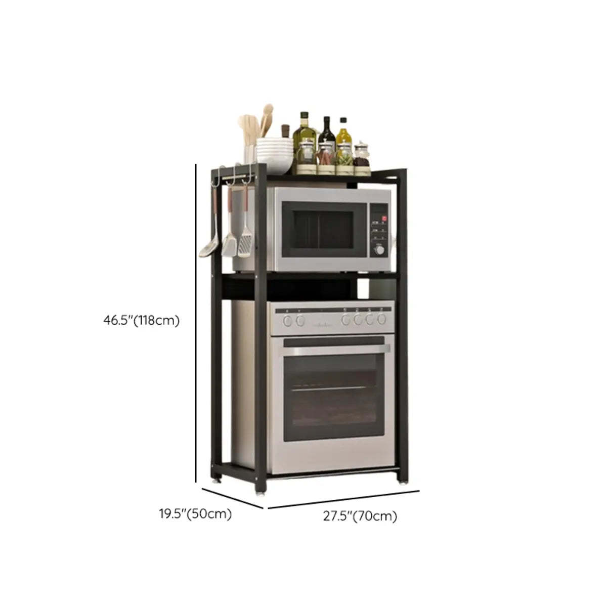 Black Rust Resistant Metal Kitchen Storage Baker's Rack