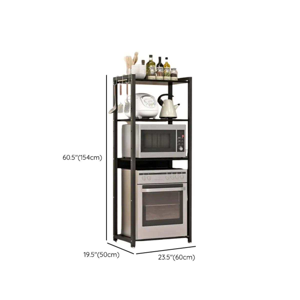 Black Rust Resistant Metal Kitchen Storage Baker's Rack