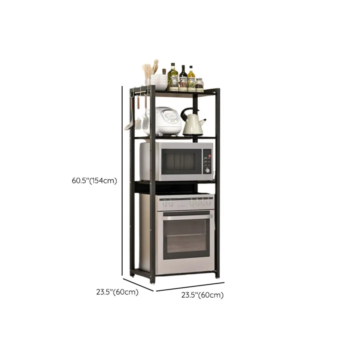 Black Rust Resistant Metal Kitchen Storage Baker's Rack