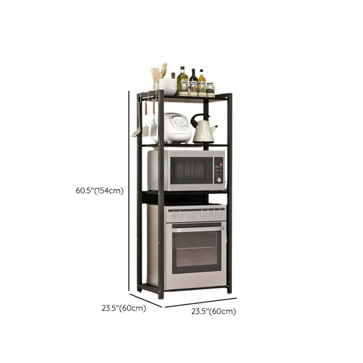 Black Rust Resistant Metal Kitchen Storage Baker's Rack