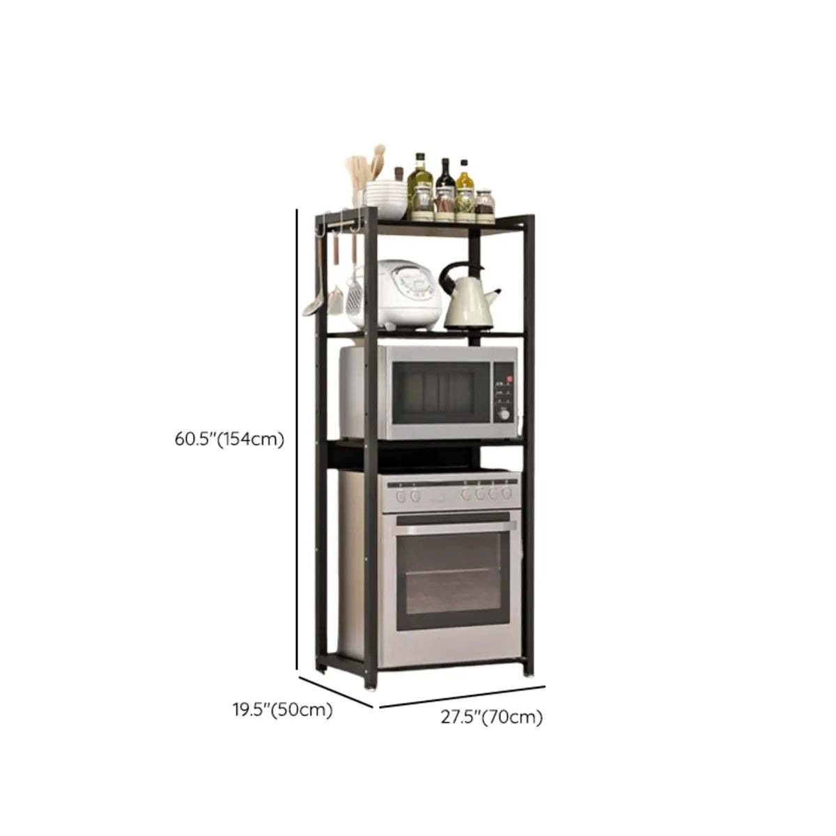 Black Rust Resistant Metal Kitchen Storage Baker's Rack