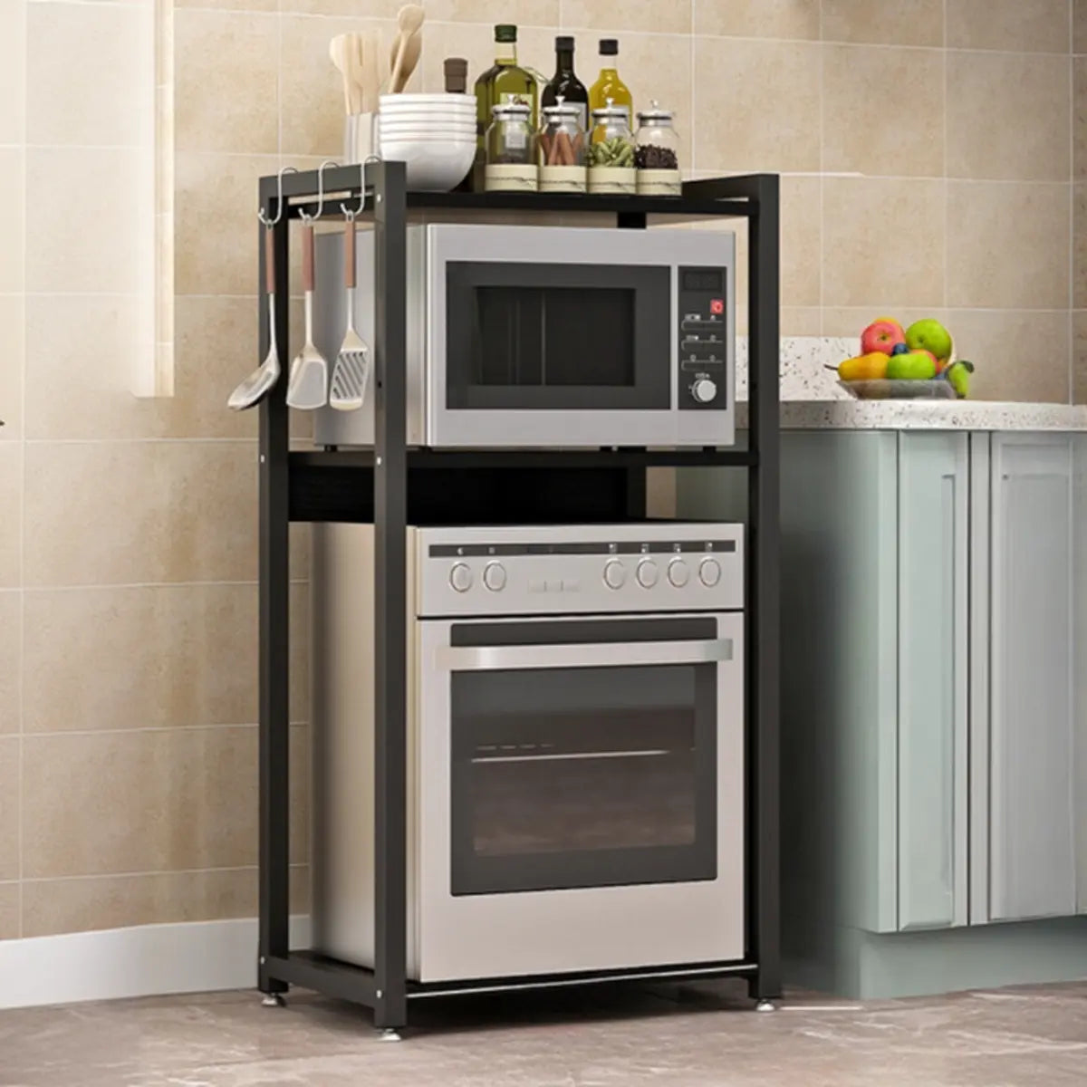 Black Rust Resistant Metal Kitchen Storage Baker's Rack