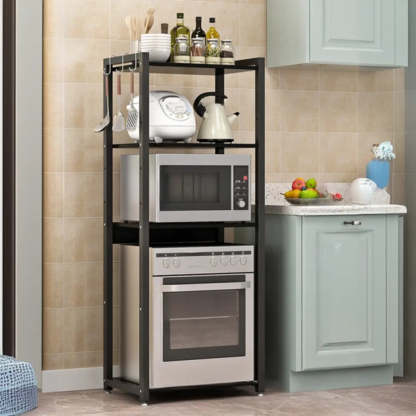 Black Rust Resistant Metal Kitchen Storage Baker's Rack