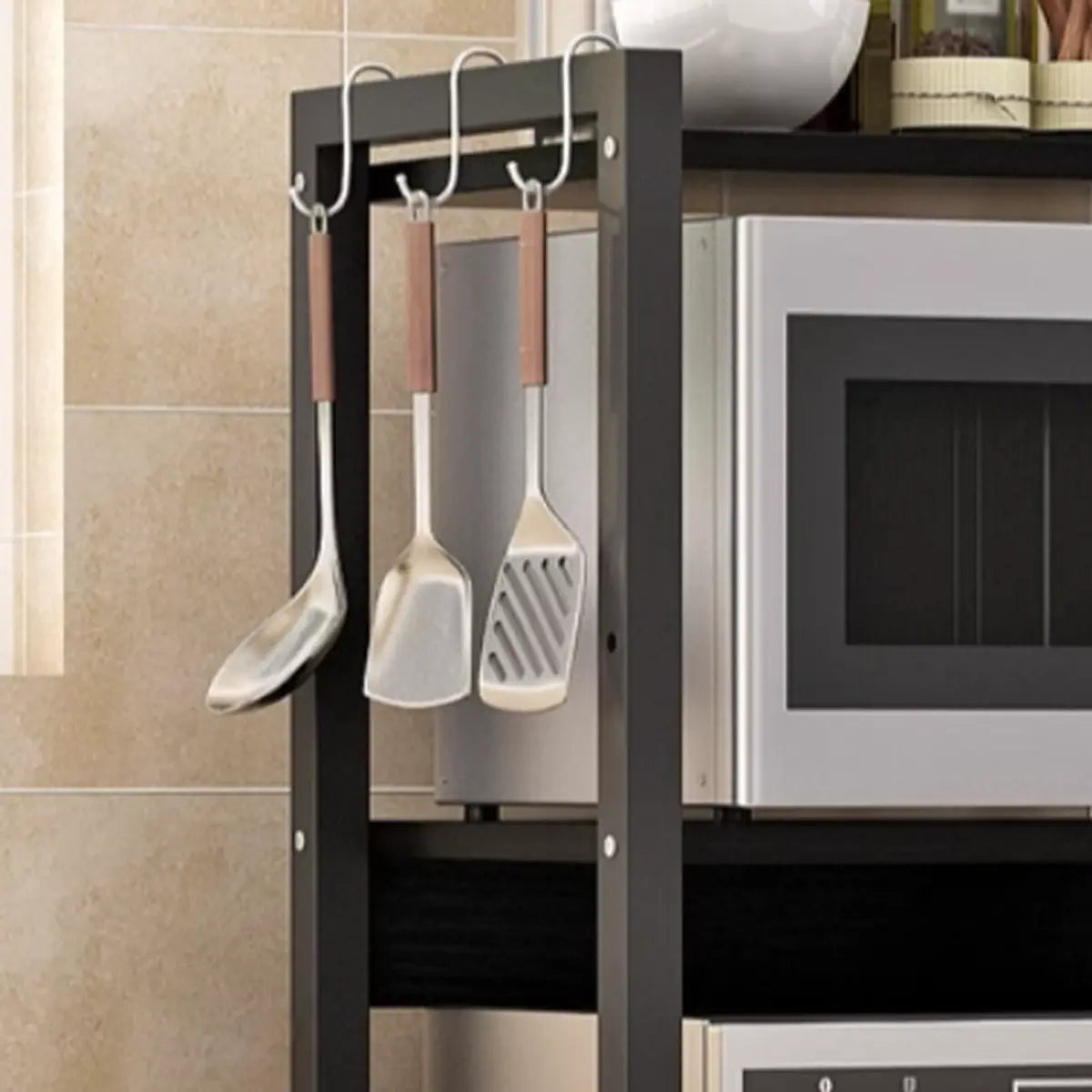 Black Rust Resistant Metal Kitchen Storage Baker's Rack