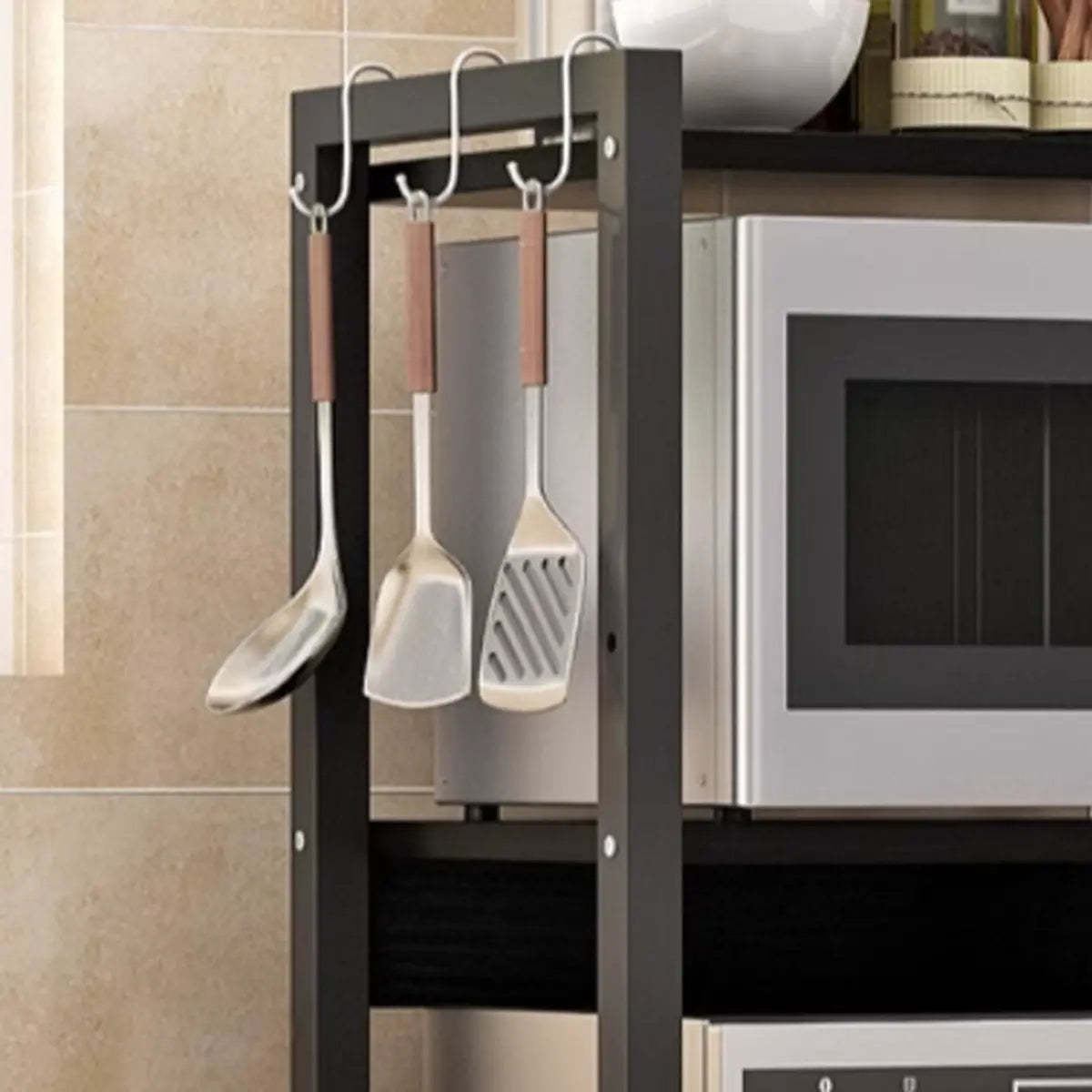 Black Rust Resistant Metal Kitchen Storage Baker's Rack