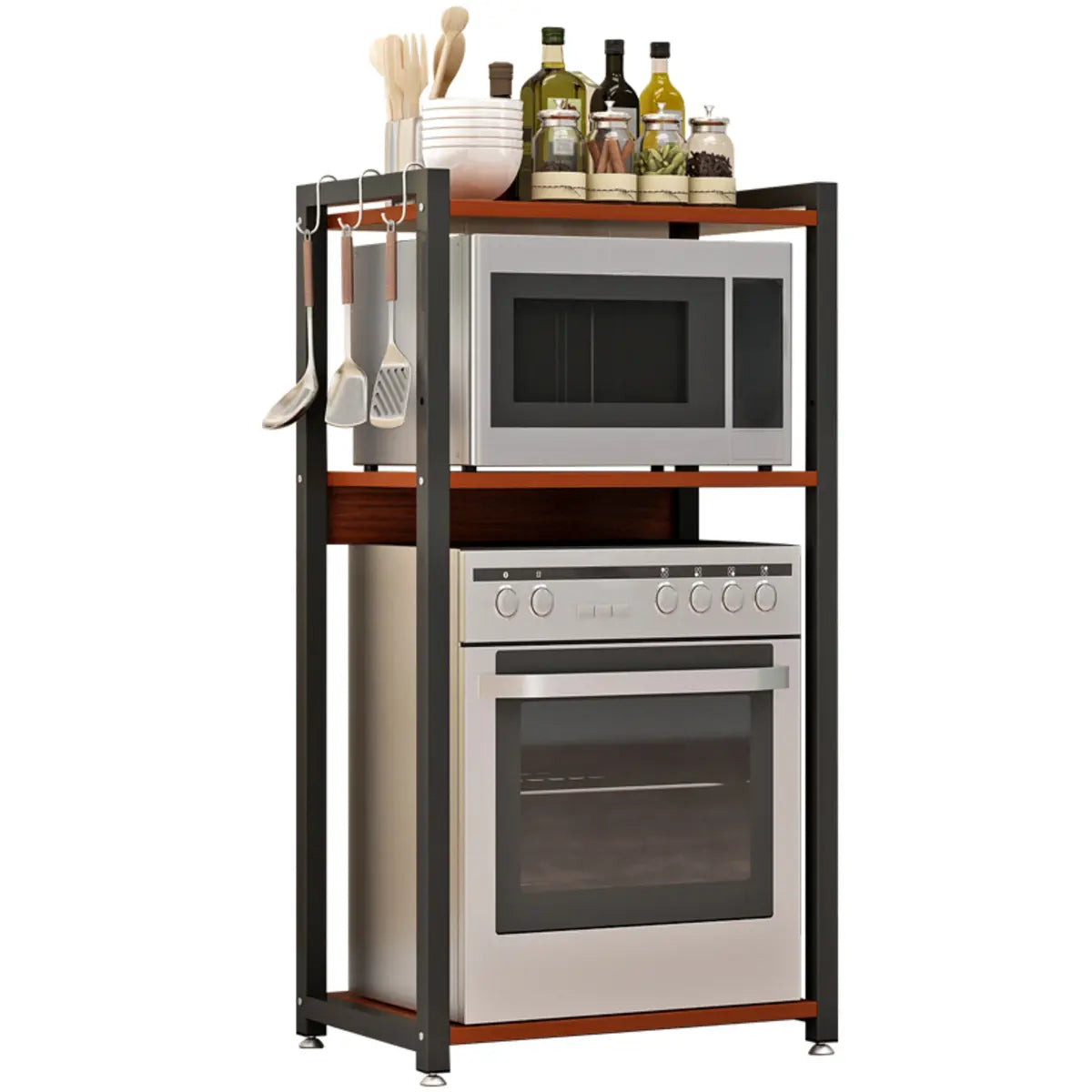 Black Rust Resistant Metal Kitchen Storage Baker's Rack