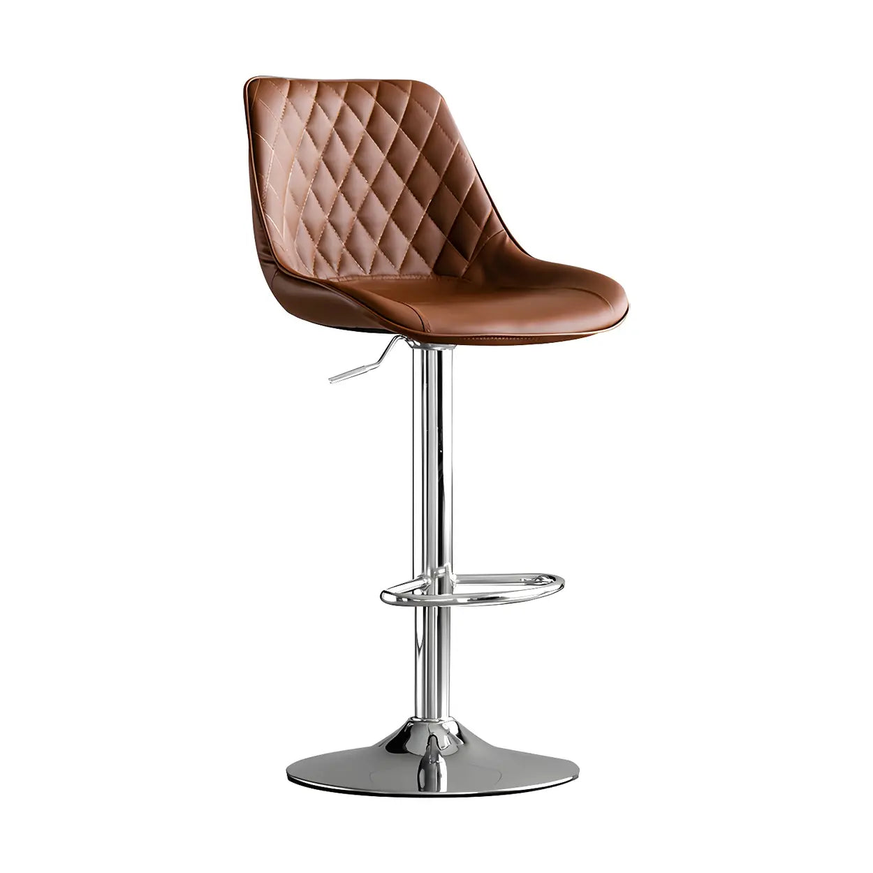 Leather bucket gray bar & counter stools — Orange / Silver / Set of 4