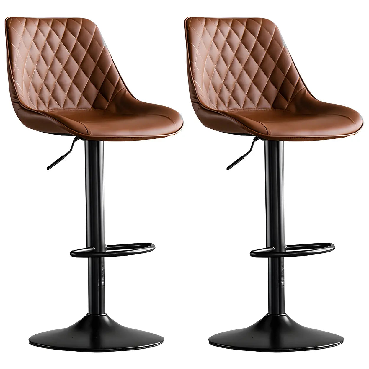 Leather bucket gray bar & counter stools — Dark Gray / Black / Set of 2
