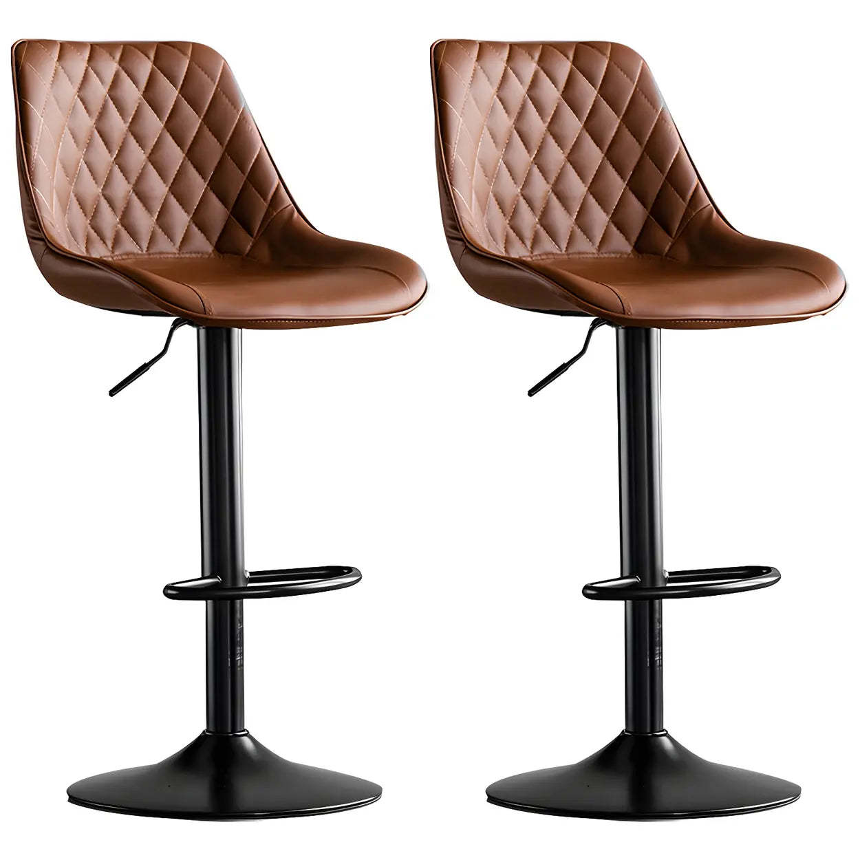 Leather bucket gray bar & counter stools — Dark Gray / Black / Set of 2
