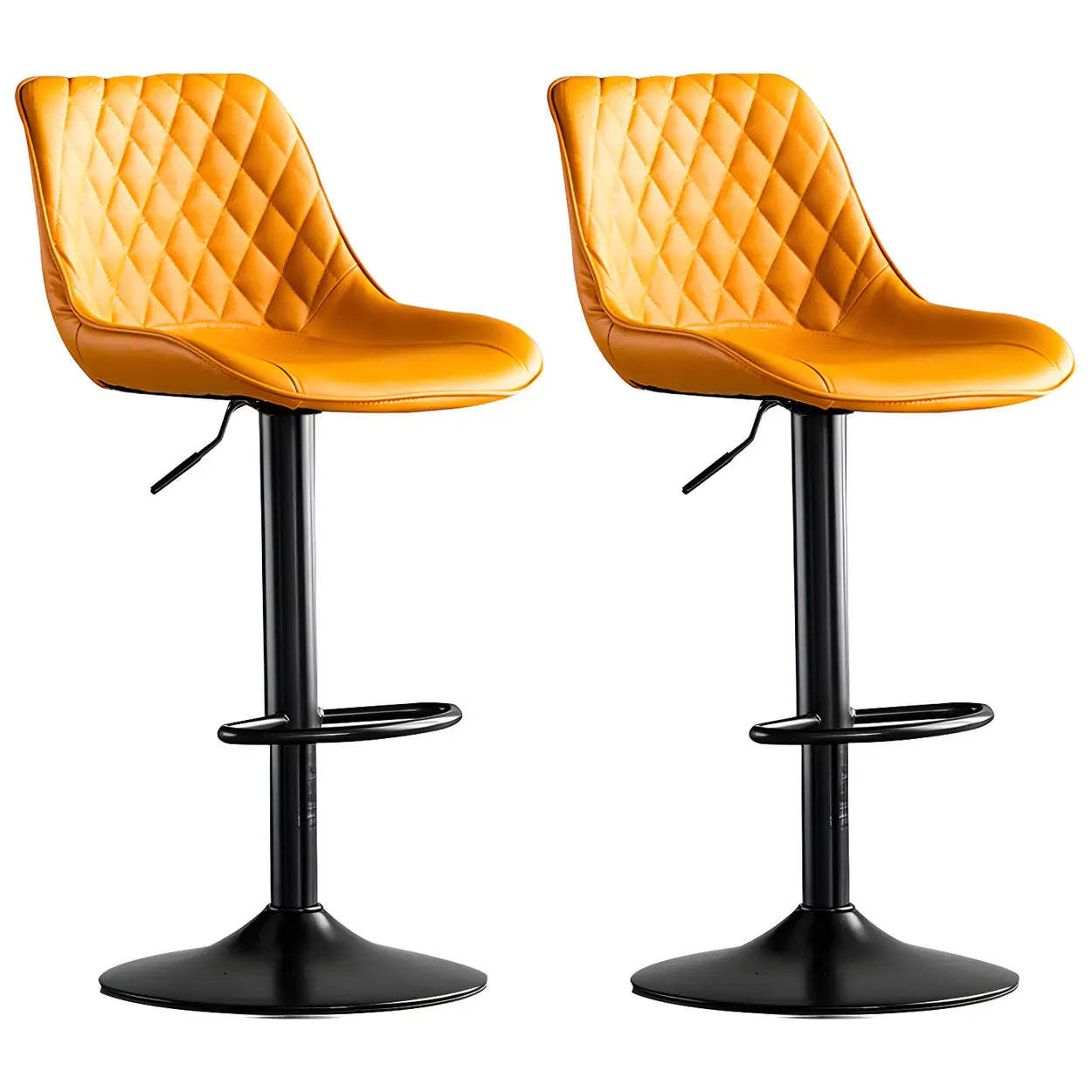 Lighom bucket leather bar & counter stools for kitchen — Dark Gray / Black / Set of 4