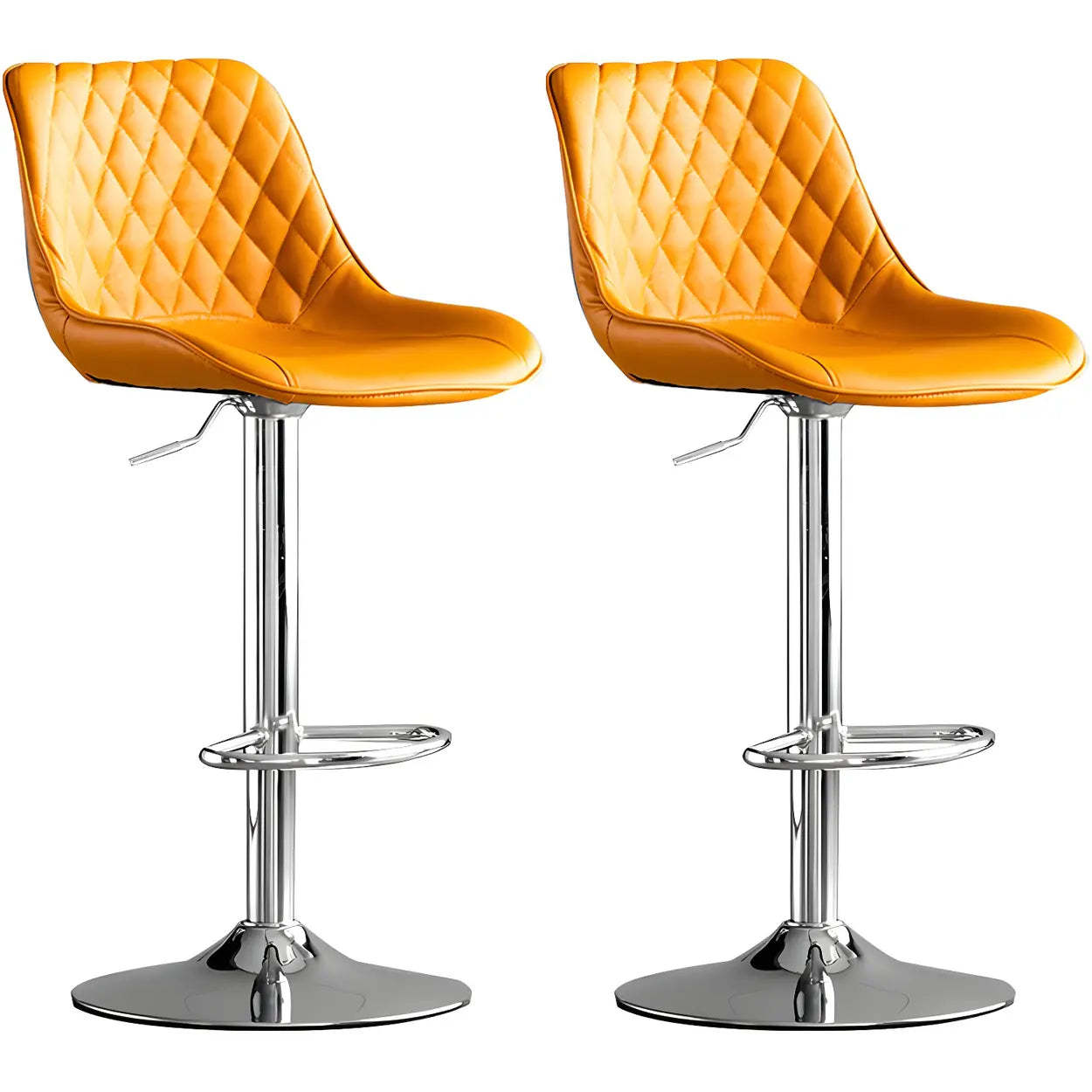 Lighom bucket leather bar & counter stools for kitchen — Dark Gray / Silver / Set of 2