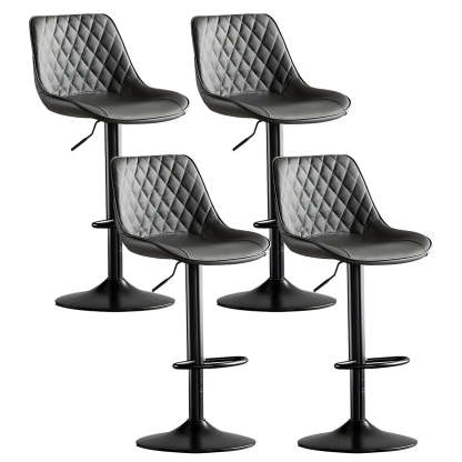 Gray leather bucket bar & counter stools