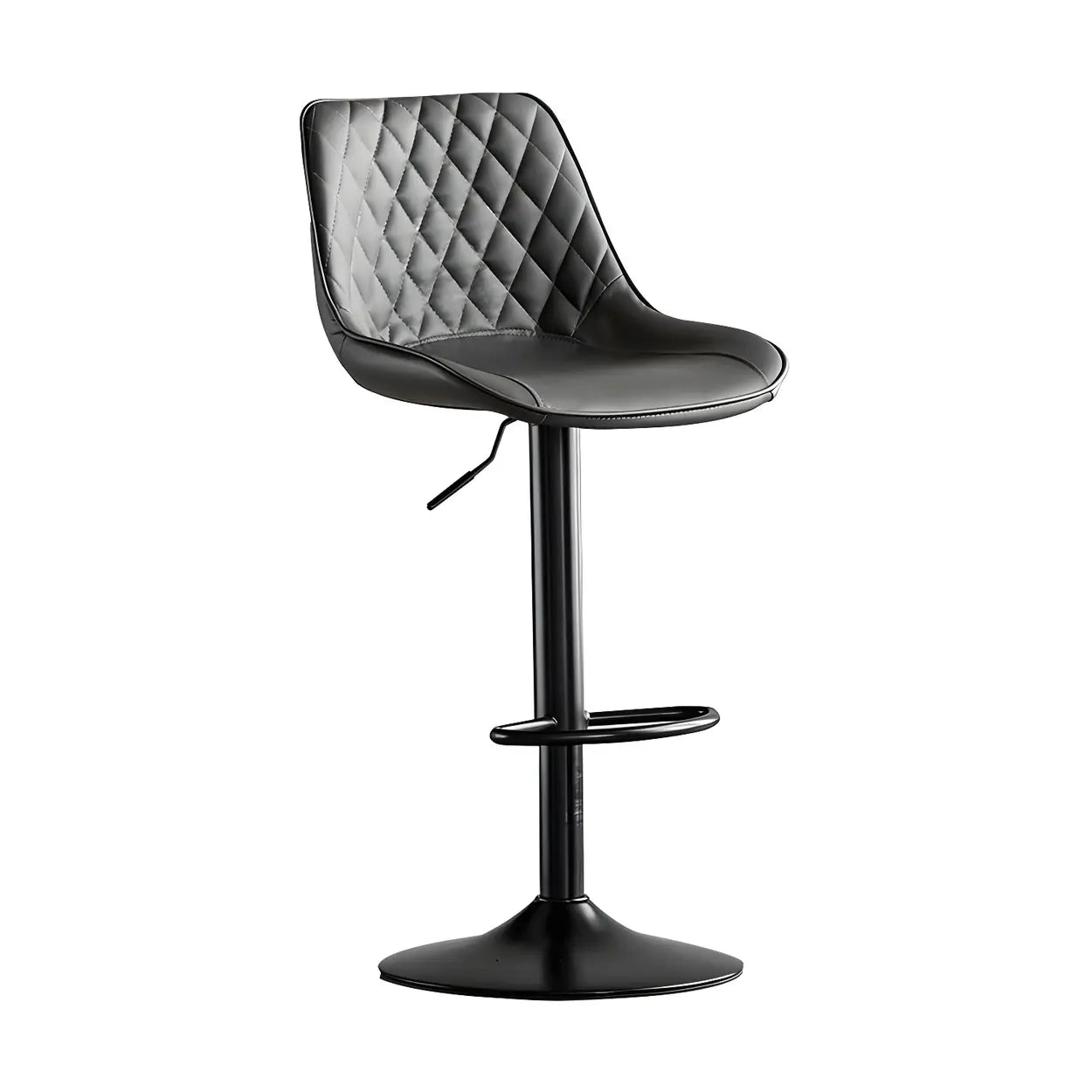 Leather bucket gray bar & counter stools in leather — Coffee / Black / Set of 2