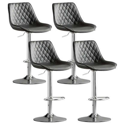 Gray leather bucket bar & counter stools