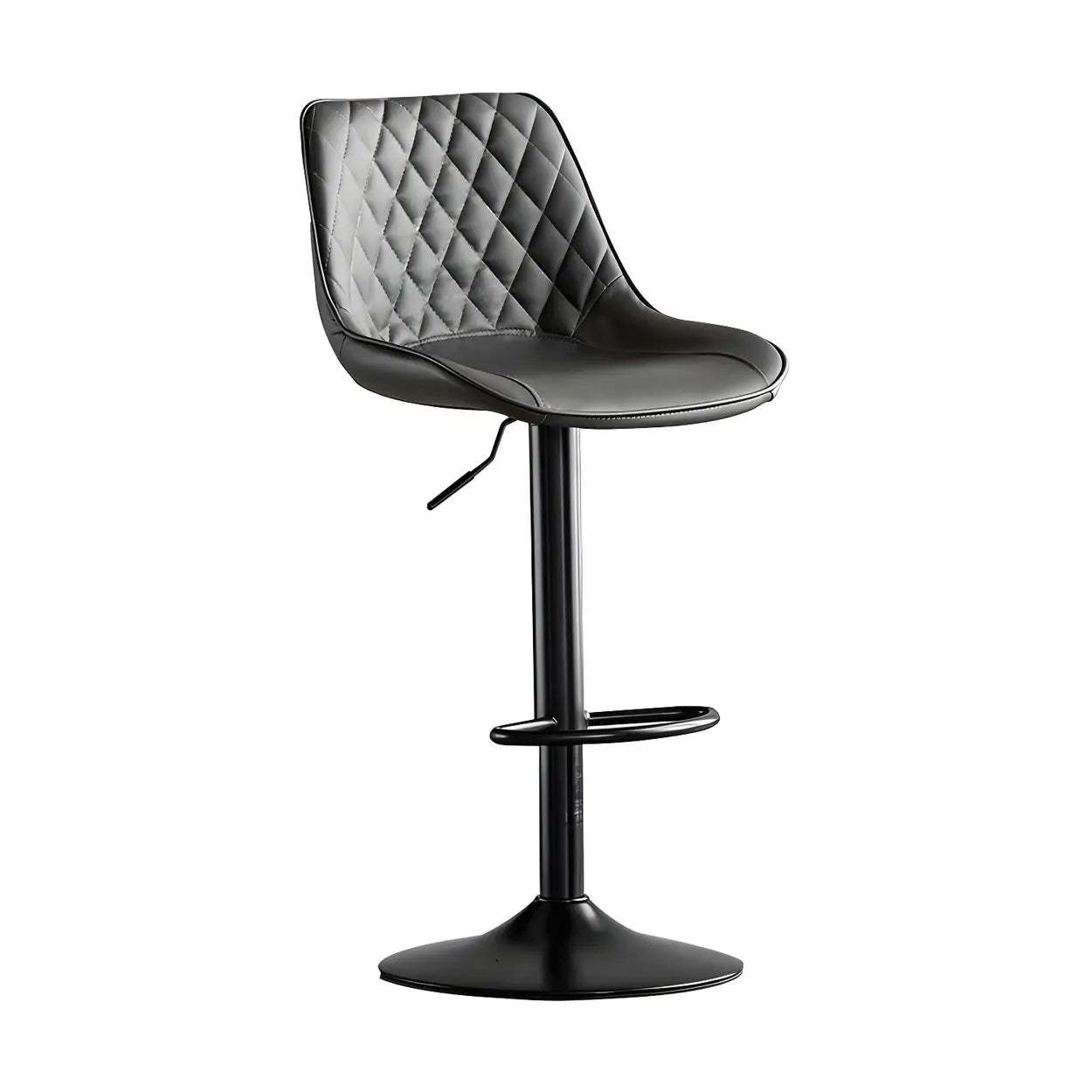 Leather bucket gray bar & counter stools in leather — Coffee / Black / Set of 2