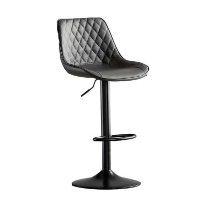 Leather bucket gray bar & counter stools in leather — Coffee / Black / Set of 2