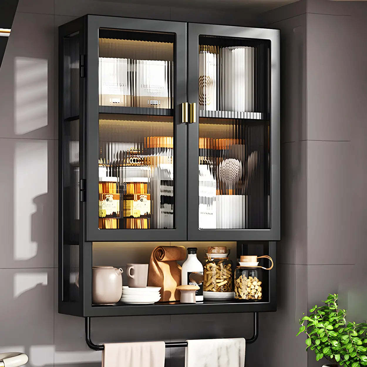 Kitchen Rectangular Wall-Mount Metal Cabinet — White