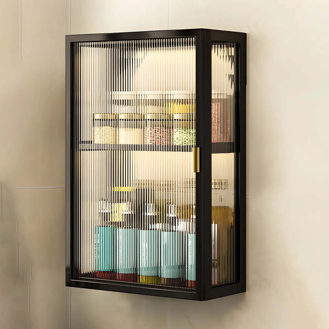Modern storage rectangular black wine cabinets — 12" L x 6" W x 21" H