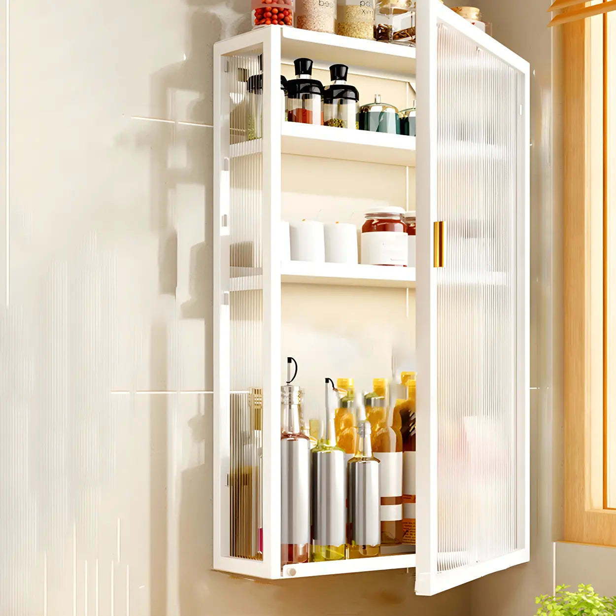 Kitchen Rectangular Wall-Mount Metal Cabinet