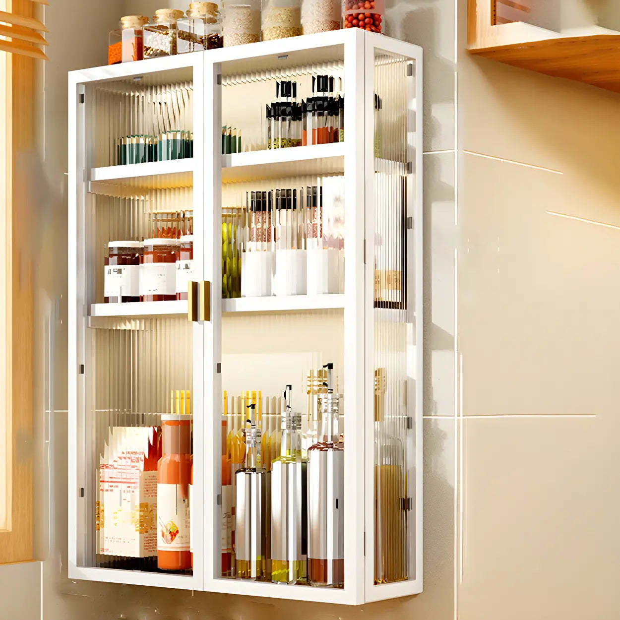 Kitchen Rectangular Wall-Mount Metal Cabinet