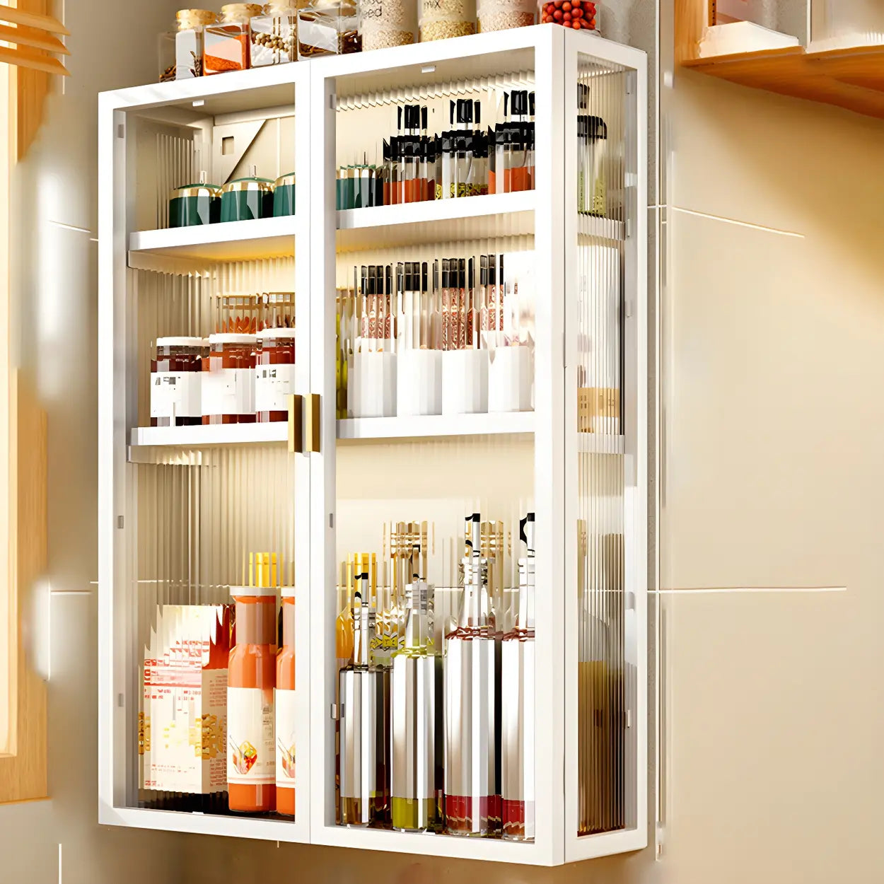 Kitchen Rectangular Wall-Mount Metal Cabinet